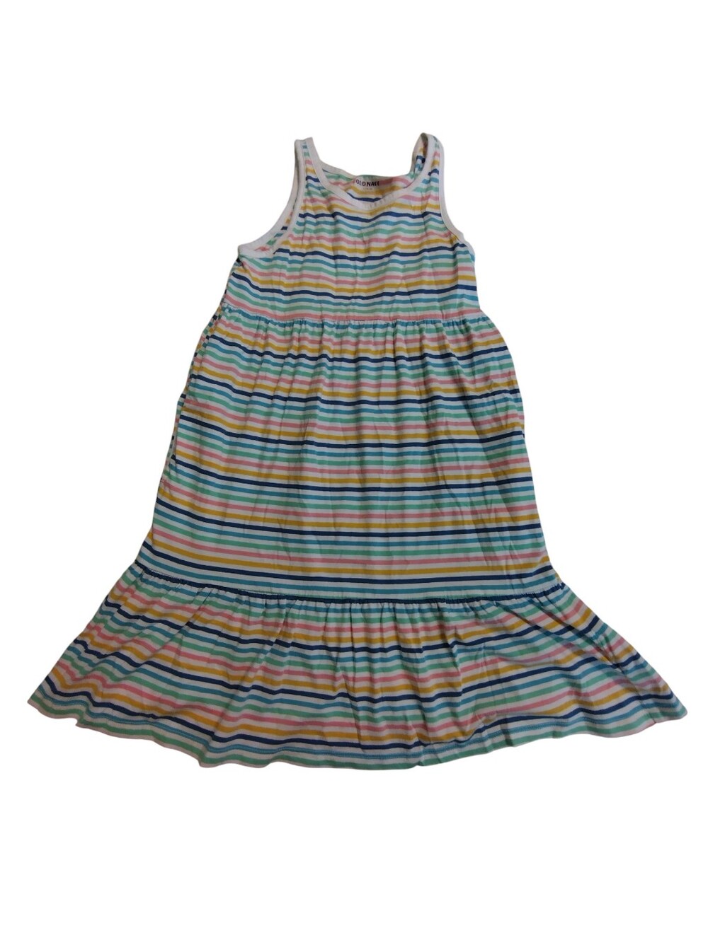 GUC OLD NAVY 2/$10 Girls Sleeveless Stripe Maxi Dress - Multicolor STRIPE Small